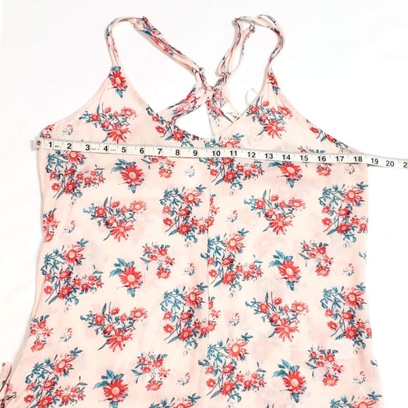 Just U In Pink Floral Tie Sides Romper - Picture 6 of 7